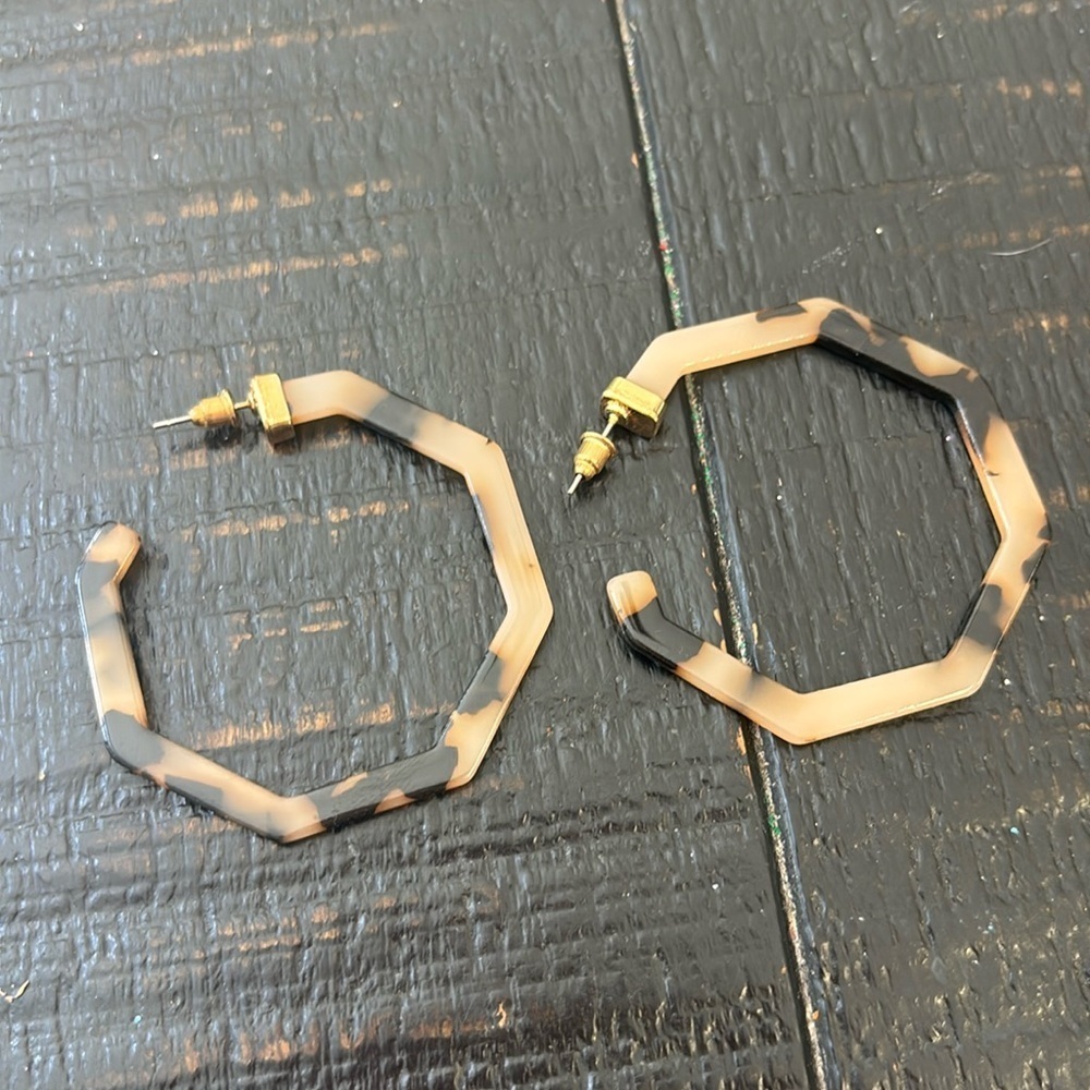 Hexagon Hoop Earrings | geometric earrings | drop earrings